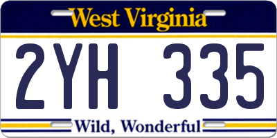 WV license plate 2YH335