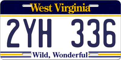 WV license plate 2YH336