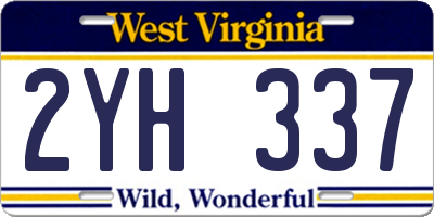 WV license plate 2YH337