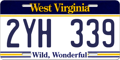 WV license plate 2YH339