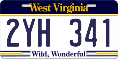 WV license plate 2YH341