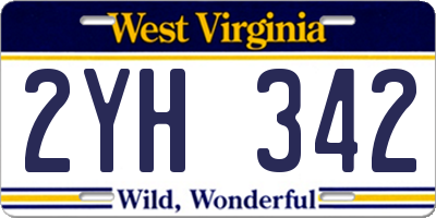 WV license plate 2YH342