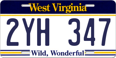 WV license plate 2YH347