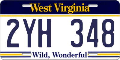 WV license plate 2YH348