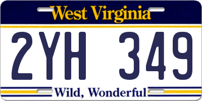 WV license plate 2YH349