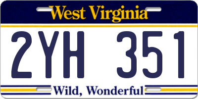 WV license plate 2YH351