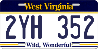 WV license plate 2YH352
