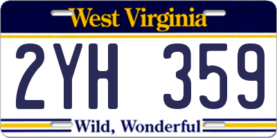 WV license plate 2YH359