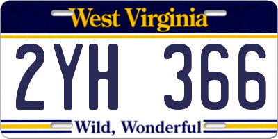 WV license plate 2YH366