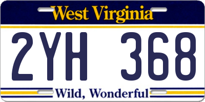 WV license plate 2YH368