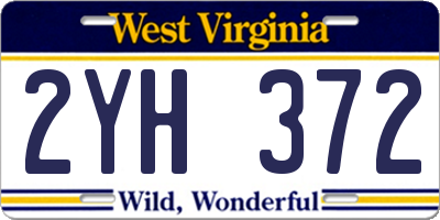 WV license plate 2YH372