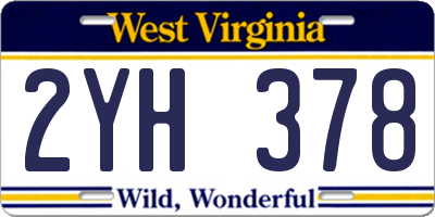 WV license plate 2YH378