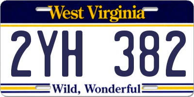 WV license plate 2YH382