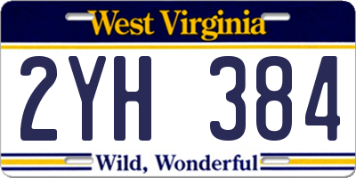 WV license plate 2YH384