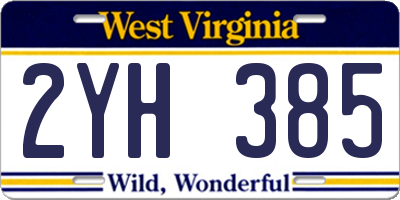 WV license plate 2YH385