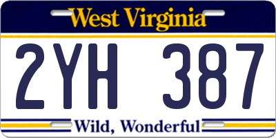 WV license plate 2YH387