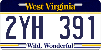 WV license plate 2YH391