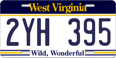 WV license plate 2YH395
