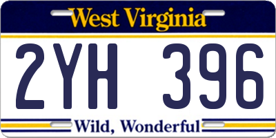 WV license plate 2YH396