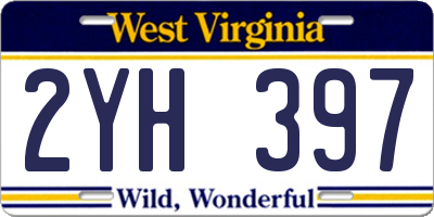 WV license plate 2YH397