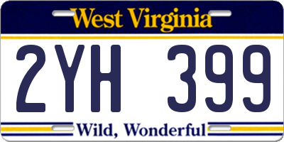 WV license plate 2YH399