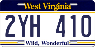 WV license plate 2YH410
