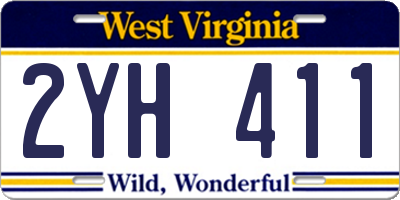 WV license plate 2YH411