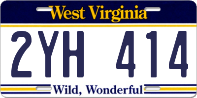 WV license plate 2YH414