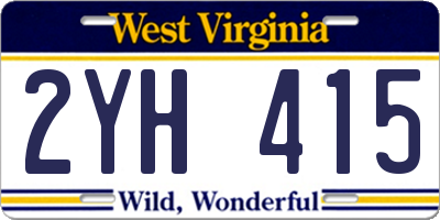 WV license plate 2YH415