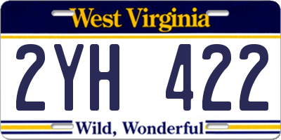 WV license plate 2YH422