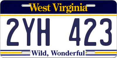 WV license plate 2YH423