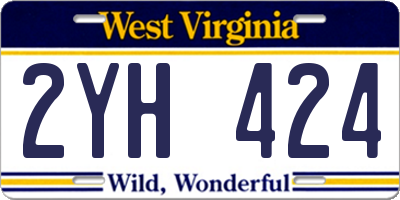 WV license plate 2YH424