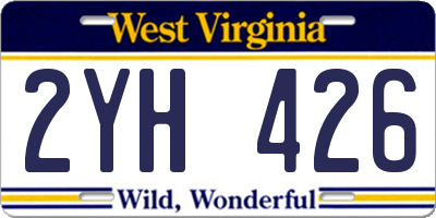 WV license plate 2YH426