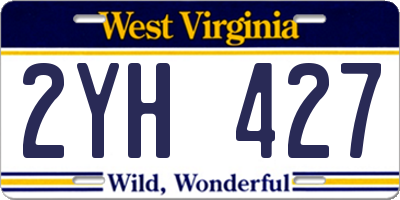 WV license plate 2YH427