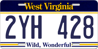 WV license plate 2YH428