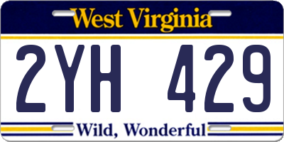 WV license plate 2YH429