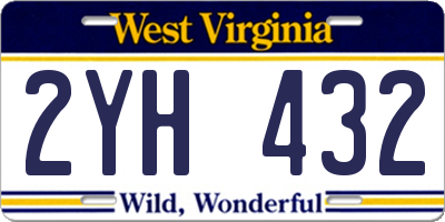 WV license plate 2YH432