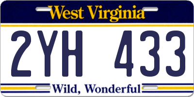 WV license plate 2YH433