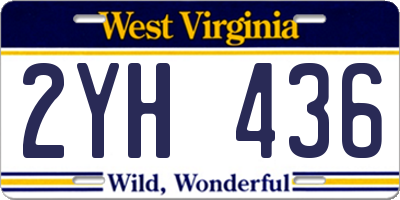 WV license plate 2YH436