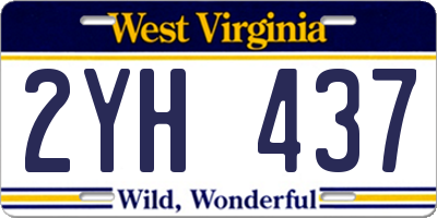 WV license plate 2YH437