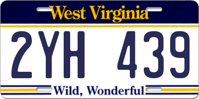 WV license plate 2YH439