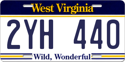 WV license plate 2YH440