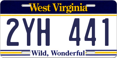WV license plate 2YH441