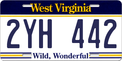 WV license plate 2YH442