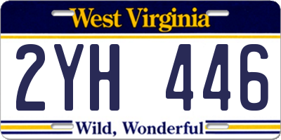 WV license plate 2YH446