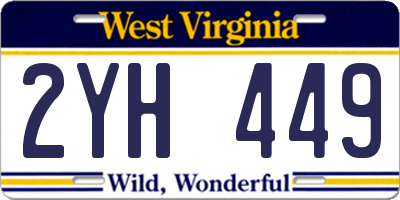 WV license plate 2YH449