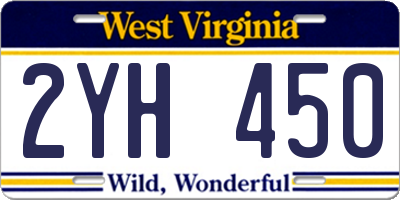 WV license plate 2YH450