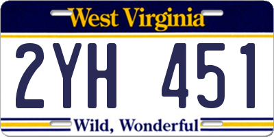 WV license plate 2YH451