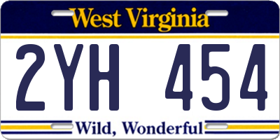 WV license plate 2YH454