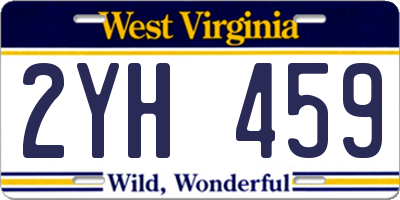 WV license plate 2YH459